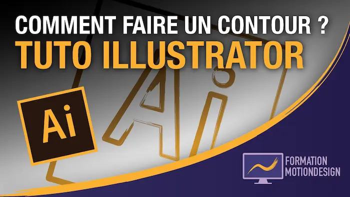 Exemple d’effet de contour réalisé dans Adobe Illustrator pour un tutoriel pas à pas