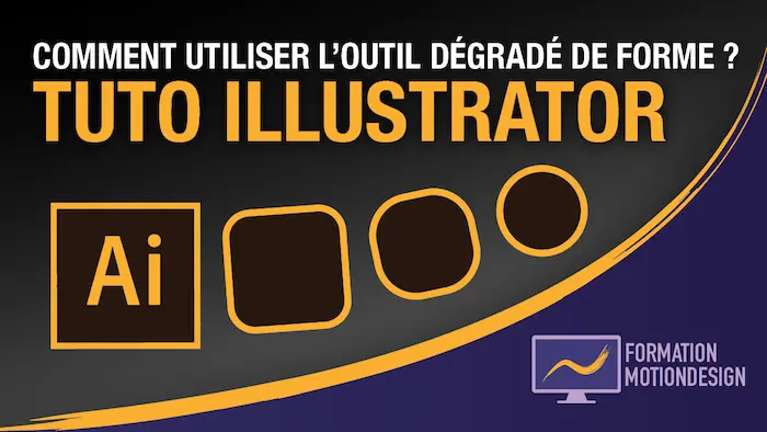 Exemple d’effet graphique réalisé avec l’outil dégradé de forme sur Illustrator dans un tutoriel pas à pas