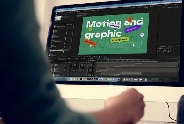 Illustration poste de travail after effects