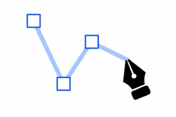 Outil plume d'Illustrator avec point d'angle